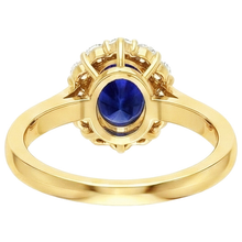natural round sapphire 7.50ct ring on white background