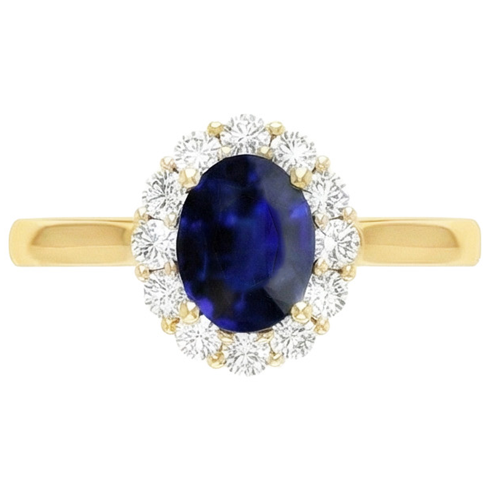 natural round sapphire 7.50ct ring side angle