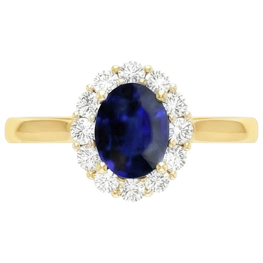 natural round sapphire 7.50ct ring side angle