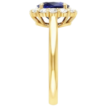 natural round sapphire 7.50ct ring profile view