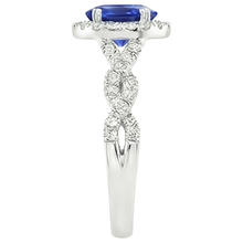 Women's Natural Earth Mined Diamond Halo Ring White Gold 4.50 Carats Blue Sapphire Jewellery
