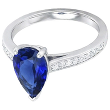 Women's Natural Earth Mined Diamond Jewellery Blue Sapphire Ring White Gold 14K 4.50 Carats