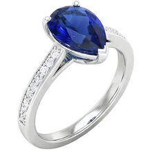Women's Natural Earth Mined Diamond Jewellery Blue Sapphire Ring White Gold 14K 4.50 Carats