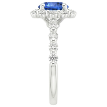 natural round sapphire 3ct ring profile view