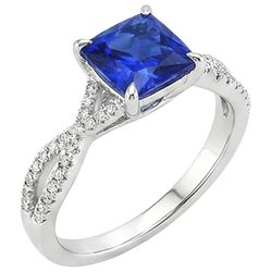 Natural Sapphire Ring 3.25ct - White Gold 14K