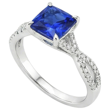 natural round sapphire 3.25ct ring top view