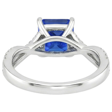 natural round sapphire 3.25ct ring on white background