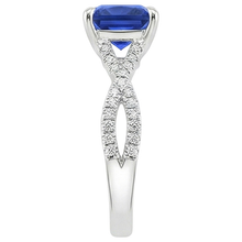 natural round sapphire 3.25ct ring profile view