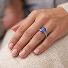 Women's Natural Earth Mined Diamond Ring Emerald Sapphire White Gold 3 Carats Pave Set 14K