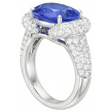 natural round sapphire 4ct ring top view