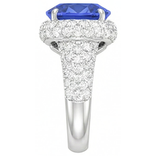 natural round sapphire 4ct ring profile view