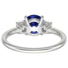 Women's Natural Earth Mined Diamond Sapphire Ring 3.50 Carats Round Cut Gold With Accents