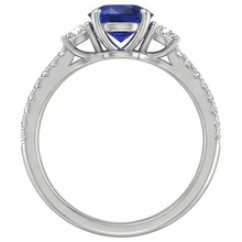 Women's Natural Earth Mined Diamond Sapphire Ring 3.50 Carats Round Cut Gold With Accents