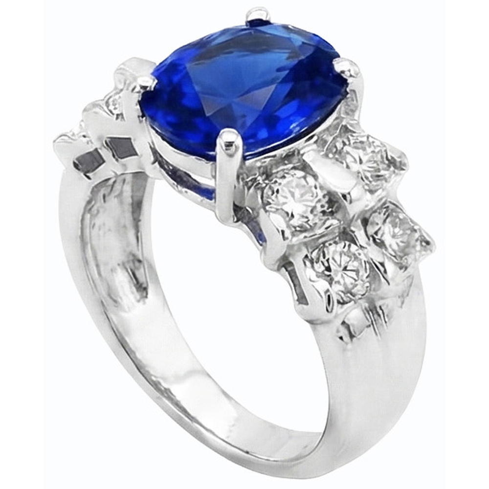 natural round sapphire 2.50ct ring side angle