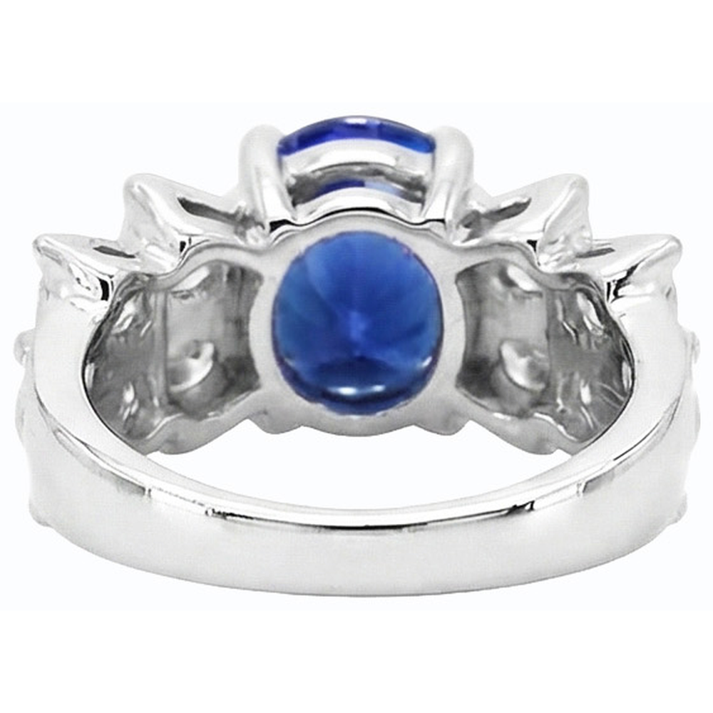 natural round sapphire 2.50ct ring top view