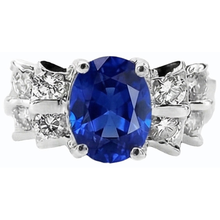 natural round sapphire 2.50ct ring profile view