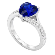 natural round sapphire 3.50ct ring top view