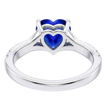 natural round sapphire 3.50ct ring profile view
