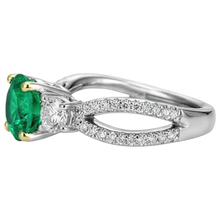 Earth-Mined Fine Emerald Gemstone Ring – profile view