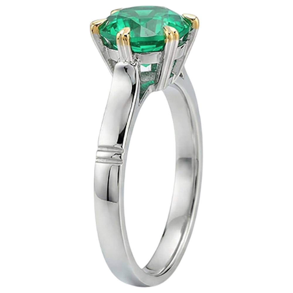 Authentic Fine Emerald Precious Stone Ring – profile view