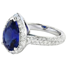 natural round sapphire 4ct ring profile view
