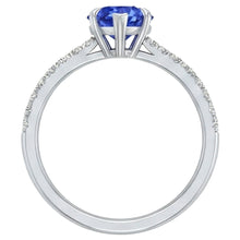 Women's Ring Heart Ceylon Sapphire With Pave Natural Earth Mined Diamond Accents 2 Carats