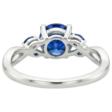 natural round sapphire 2.50ct ring on white background