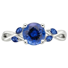 natural round sapphire 2.50ct ring top view