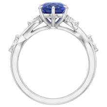 Women's Sapphire Ring Pear With Marquise Natural Earth Mined Diamond Accents 4.50 Carats