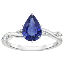 Women's Sapphire Ring Pear With Marquise Natural Earth Mined Diamond Accents 4.50 Carats