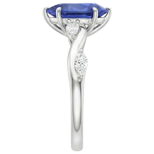 Women's Sapphire Ring Pear With Marquise Natural Earth Mined Diamond Accents 4.50 Carats