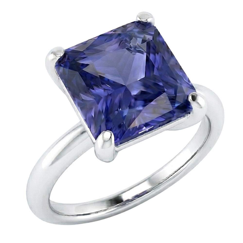 natural radiant sapphire 2.50ct ring side angle