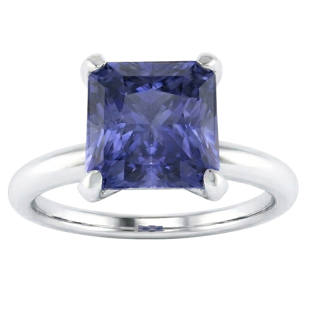 natural radiant sapphire 2.50ct ring close up detail