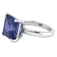 natural radiant sapphire 2.50ct ring top view