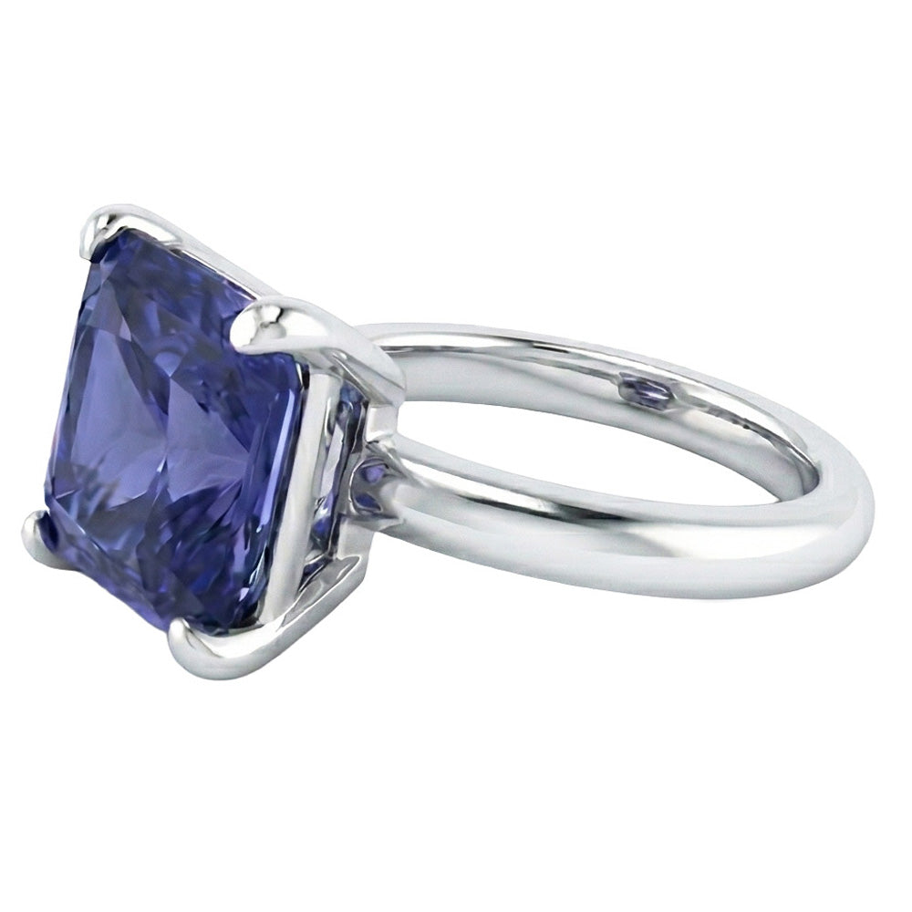 natural radiant sapphire 2.50ct ring top view