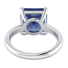 natural radiant sapphire 2.50ct ring on white background