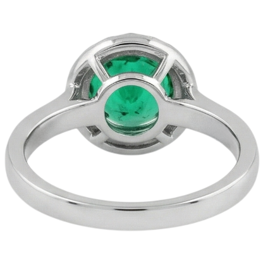 Real Colombian Emerald Gemstone Ring – back view