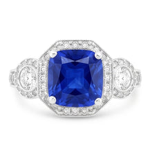 Women's Vintage Sapphire Natural Earth Mined Diamond Ring