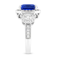 Women's Vintage Sapphire Natural Earth Mined Diamond Ring