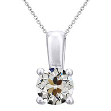 Diamond Antique Cushion Pendant Necklace in 14K White Gold – main view