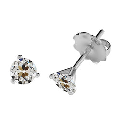 Fine Diamond Antique Cushion Earrings 1.50 ct in 14 Karat White