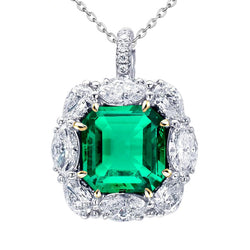 Luxurious Stone Pendant Necklace with GIA-Certified Fine Emerald