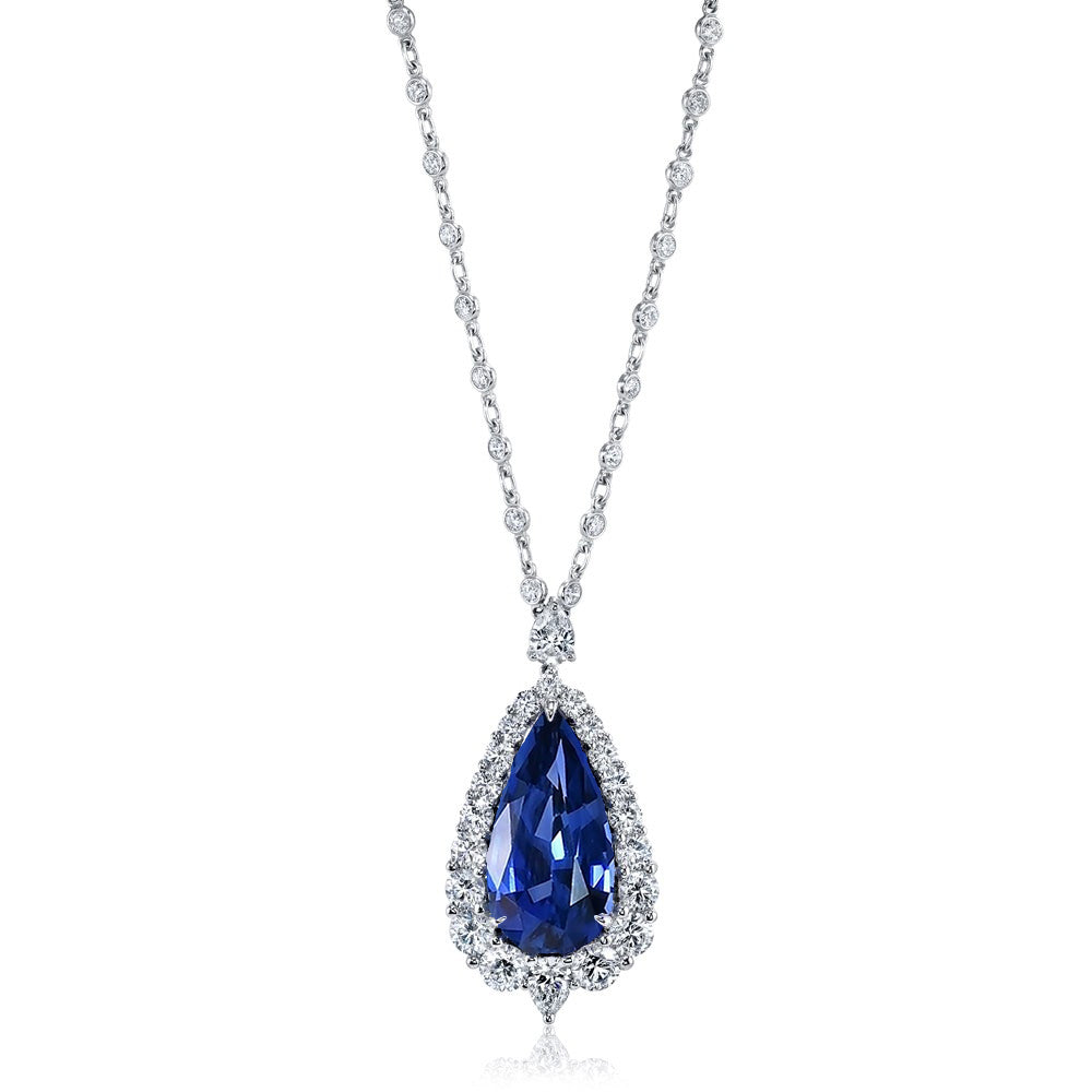 Designer Blue Sapphire Precious Stone Pendant 2 ct – main view