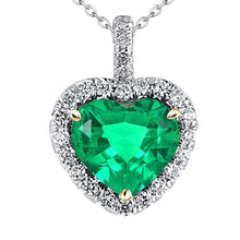 Colombian Emerald Gemstone Pendant 2.50-ct 14 Karat Two Tone Gold – main view