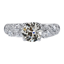Diamond Filigree Engagement Ring 2 ct in 14K White Gold