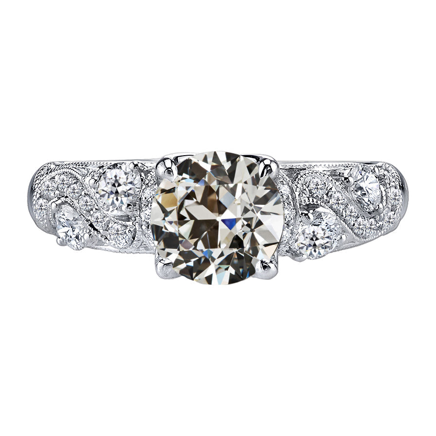 Earth-Mined Diamond Engagement Ring 2 ct 14K White Gold – main view