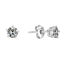 Diamond Old Mine Cut Stud Earrings in 14K White Gold – main view