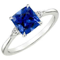 Natural Sapphire Ring 2.50ct - White Gold 14K