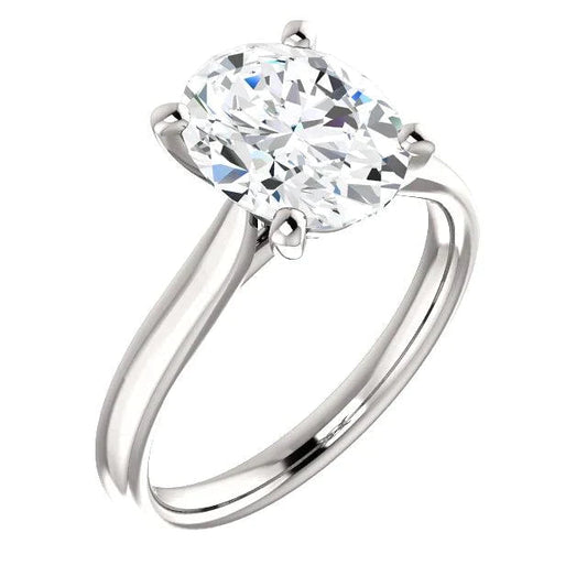 Women's 4 Carat Oval Genuine Diamond Ring