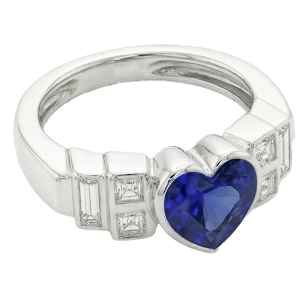 natural heart sapphire 2.50ct watch top view